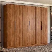 Guarda Roupa Casal Atrice 6 Portas Nogueira Touch Demóbile - Demartêz - 2