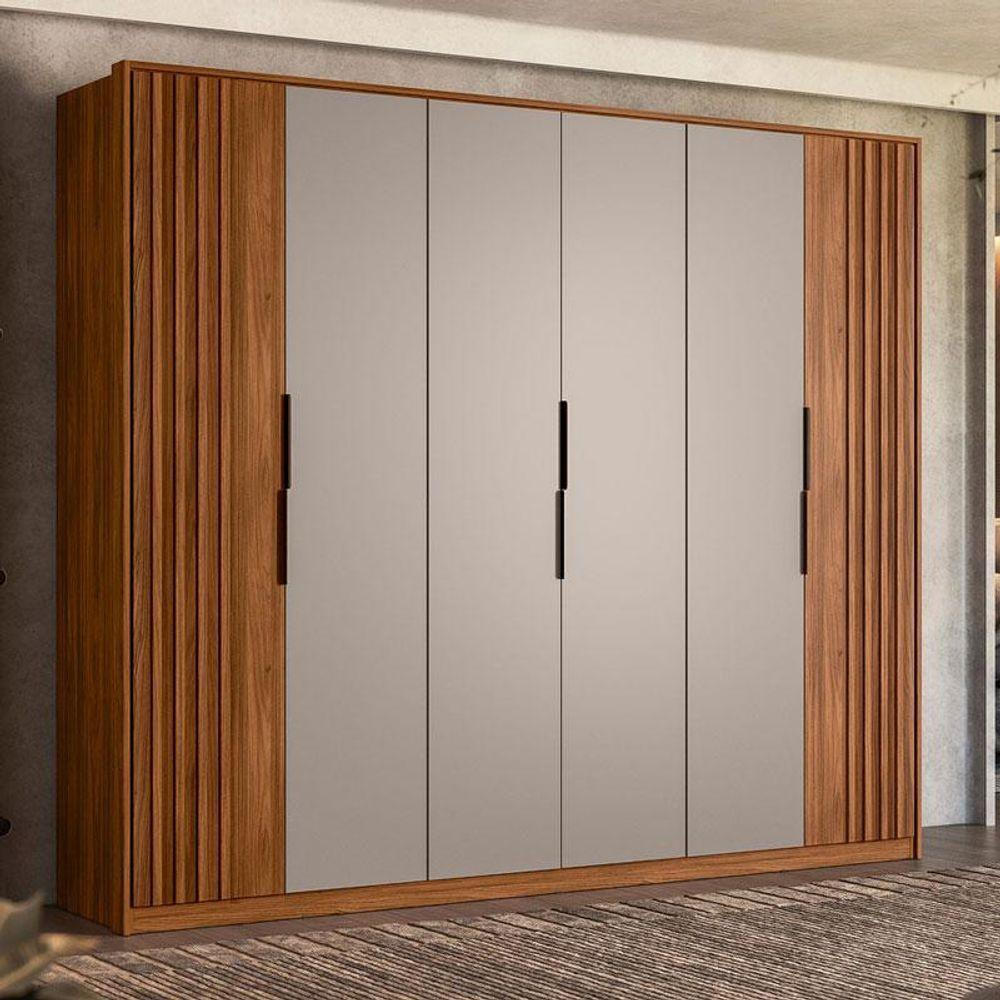 Guarda Roupa Casal Ripado Atrice 6 Portas Nogueira Nude Prime Tx Demóbile - Demartêz - 2