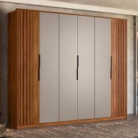 Guarda Roupa Casal Ripado Atrice 6 Portas Nogueira Nude Prime Tx Demóbile - Demartêz - 2