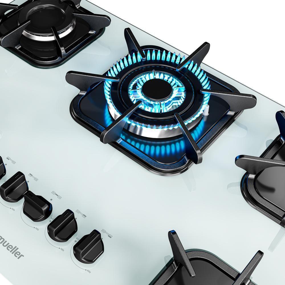 Cooktop Mueller 5 Bocas Branco Com Queimador Tripla Chama Bivolt - 4
