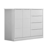 Quarto De Bebê Eloá Com Berço Americano Tutto New Branco Acetinado E Colchão Gazin - Phoenix Baby - 5