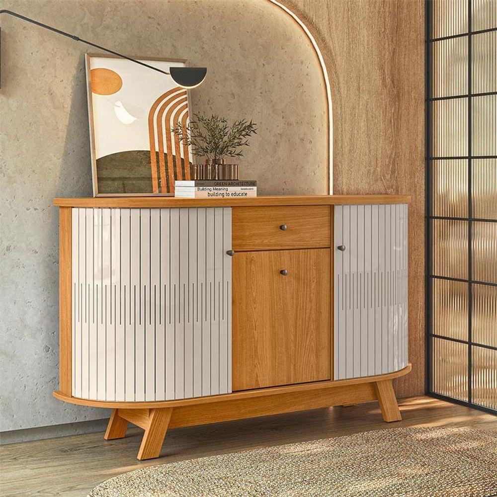 Aparador Para Sala Buffet Monza Cinamomo Off White - Madetec - 1