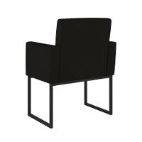 Cadeira Poltrona Com Base De Ferro Courino Preto Reforçada Cor:preto Preto - 3