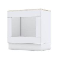 Balcão Forno De Embutir Nova York Branco Com Tampo Para Cooktop Calcare - Henn - 1