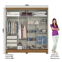 Guarda Roupa Solteiro B352 Nature Off White - Briz Móveis - 4