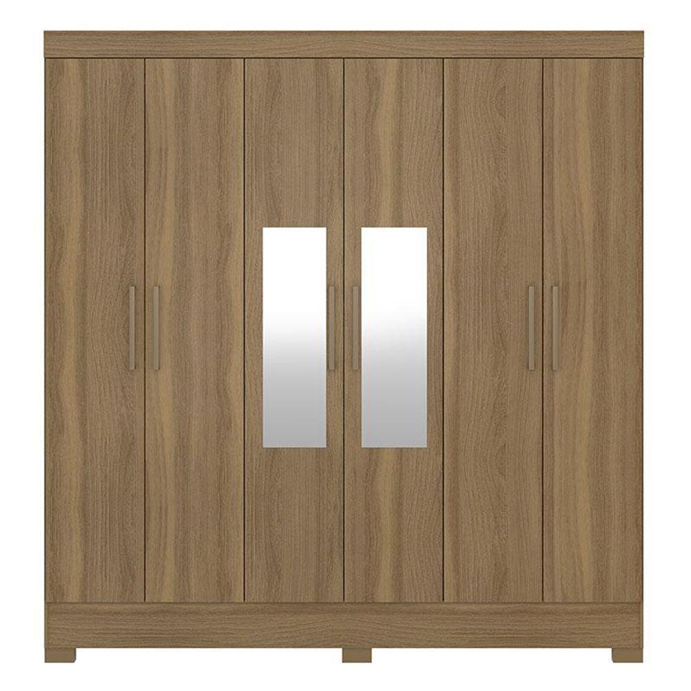 Guarda Roupa Casal Prático Amêndola Touch Com Espelho - Demóbile - 4