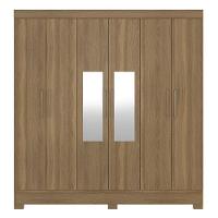 Guarda Roupa Casal Prático Amêndola Touch Com Espelho - Demóbile - 4