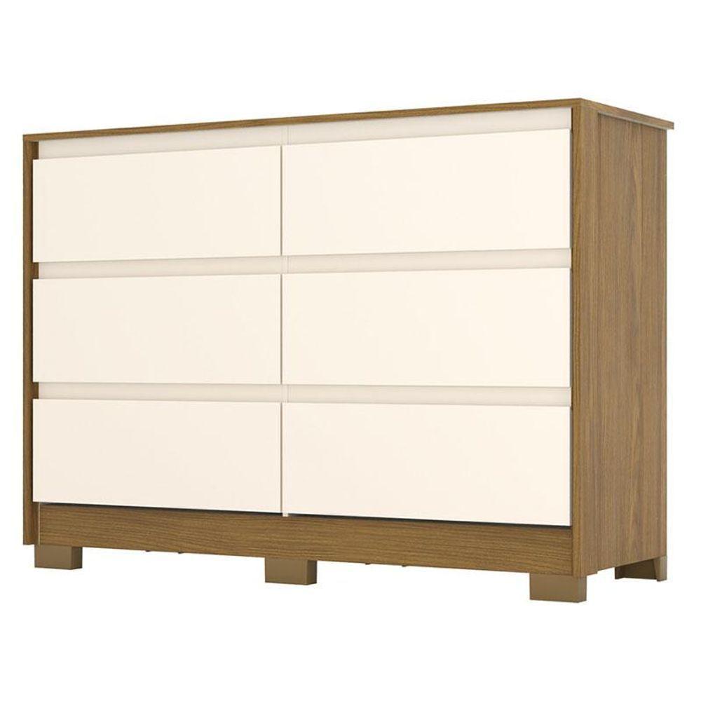 Cômoda Ambiente Ravenna 6 Gavetas Nature Off White - Henn - 3