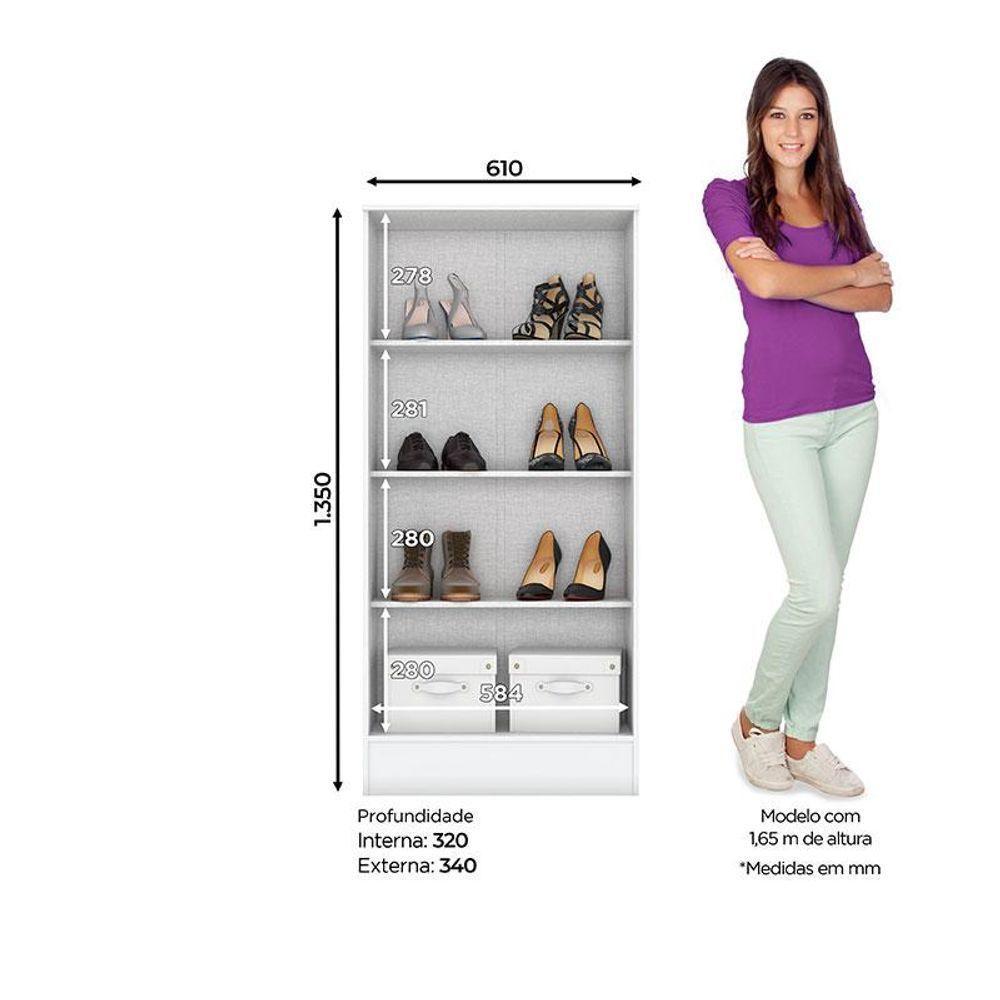 Armário Multiuso 2 Portas Zafira Branco - Briz Móveis - 2