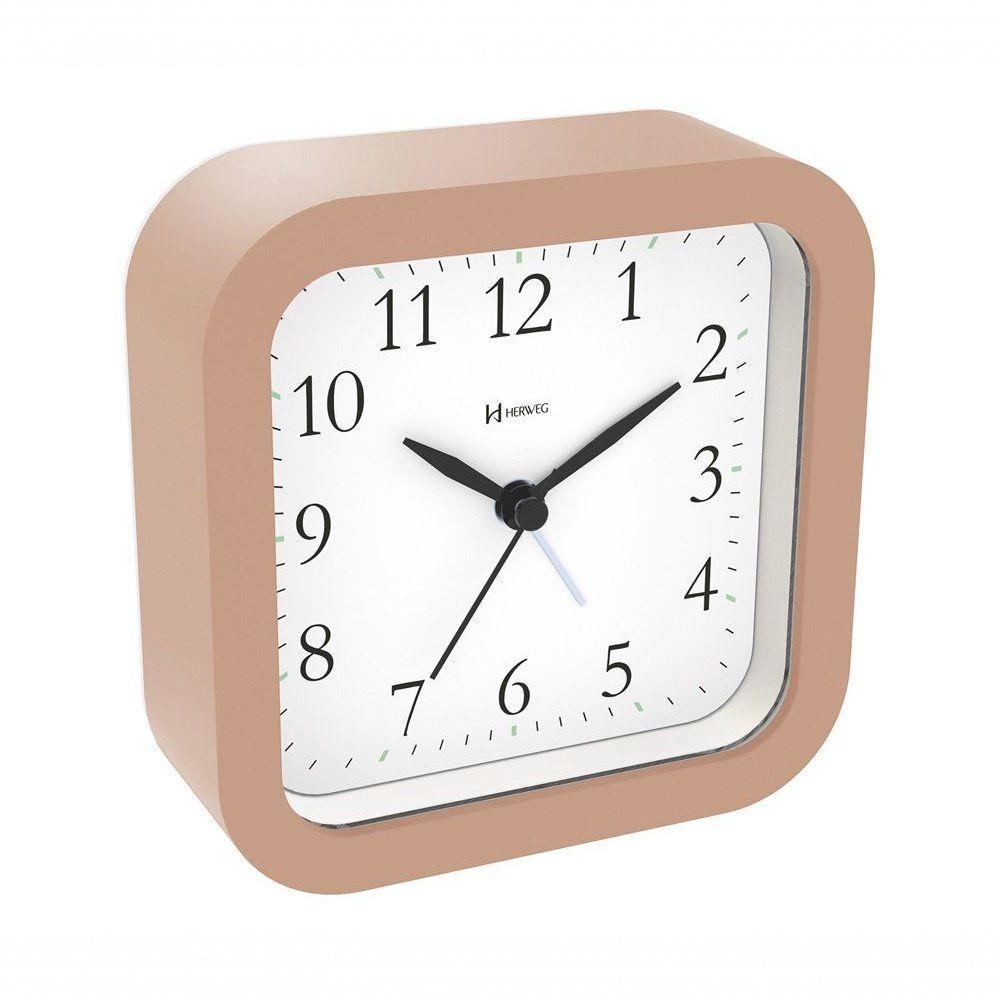 Relógio Despertador Herweg Quartz Sem Tic Tac Pinus 2645-324 único - 1