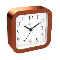 Relógio Despertador Herweg Quartz Sem Tic Tac Rosê Gold Fosco 2645-330 único - 1