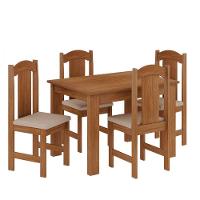Conjunto De Mesa Arauna Estilo Com 4 Cadeiras Freijo-bege - 1