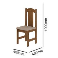 Conjunto De Mesa Arauna Estilo Com 4 Cadeiras Freijo-bege - 2