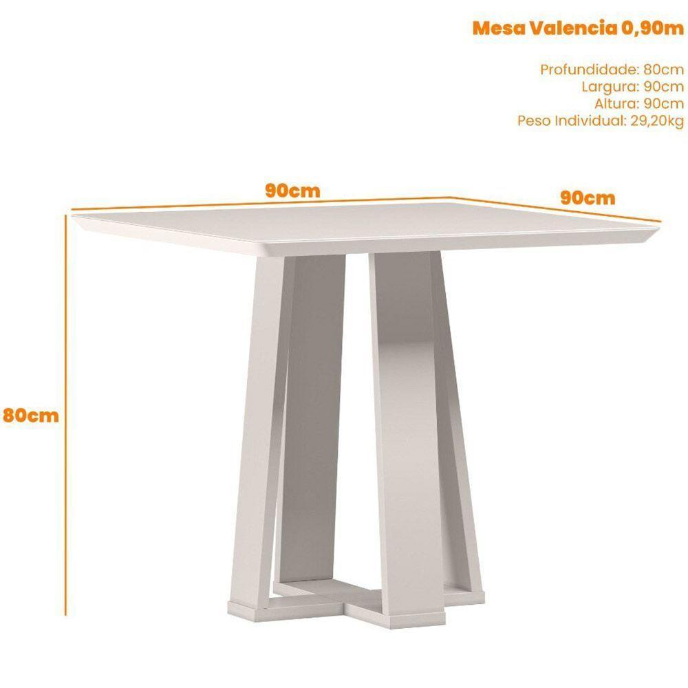 Mesa Valencia 90x90cm - Ypê-off White - 2