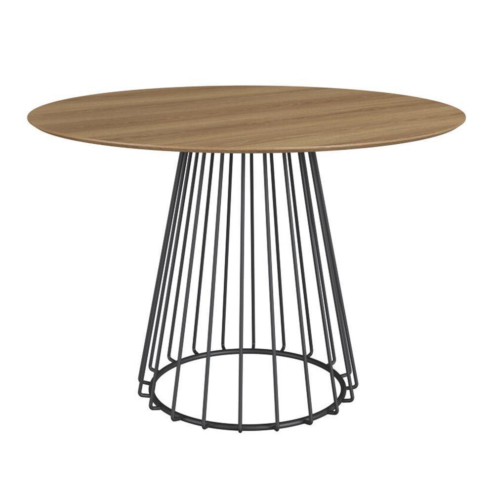 Mesa De Jantar Redonda Durand 136cm - Marrom-preto - 1