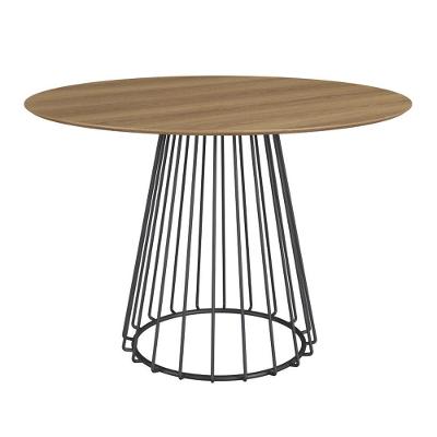 Mesa De Jantar Redonda Durand 120cm - Marrom-preto