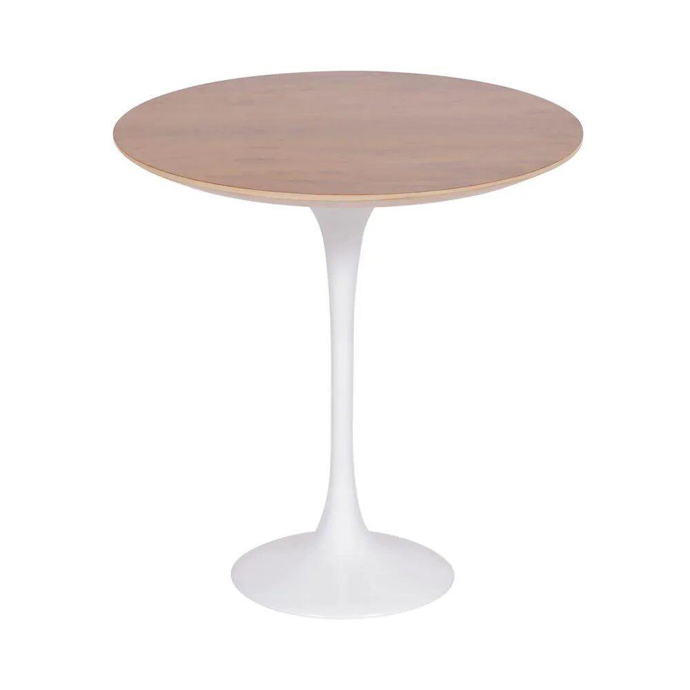 Mesa Saarinen Lateral Imbuia 42cm - Base Branca - 1
