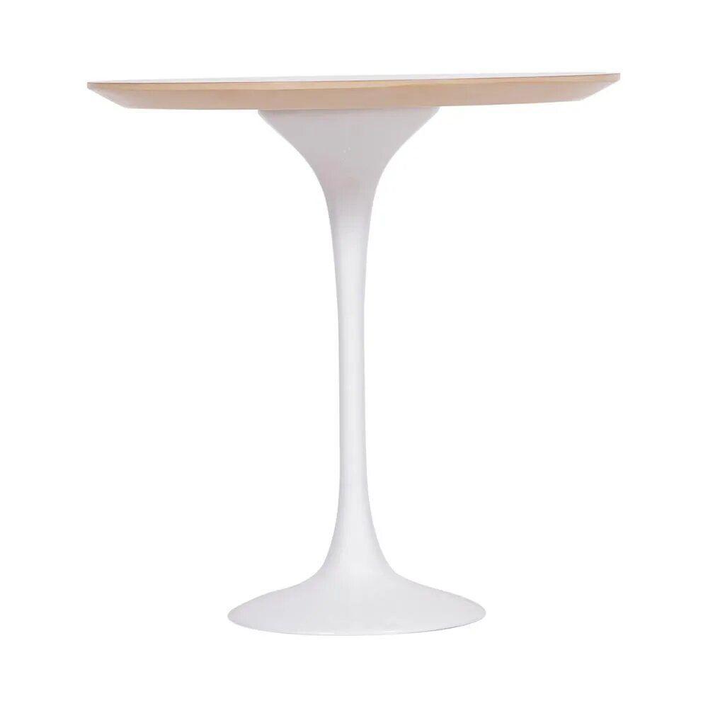 Mesa Saarinen Lateral Imbuia 42cm - Base Branca - 3