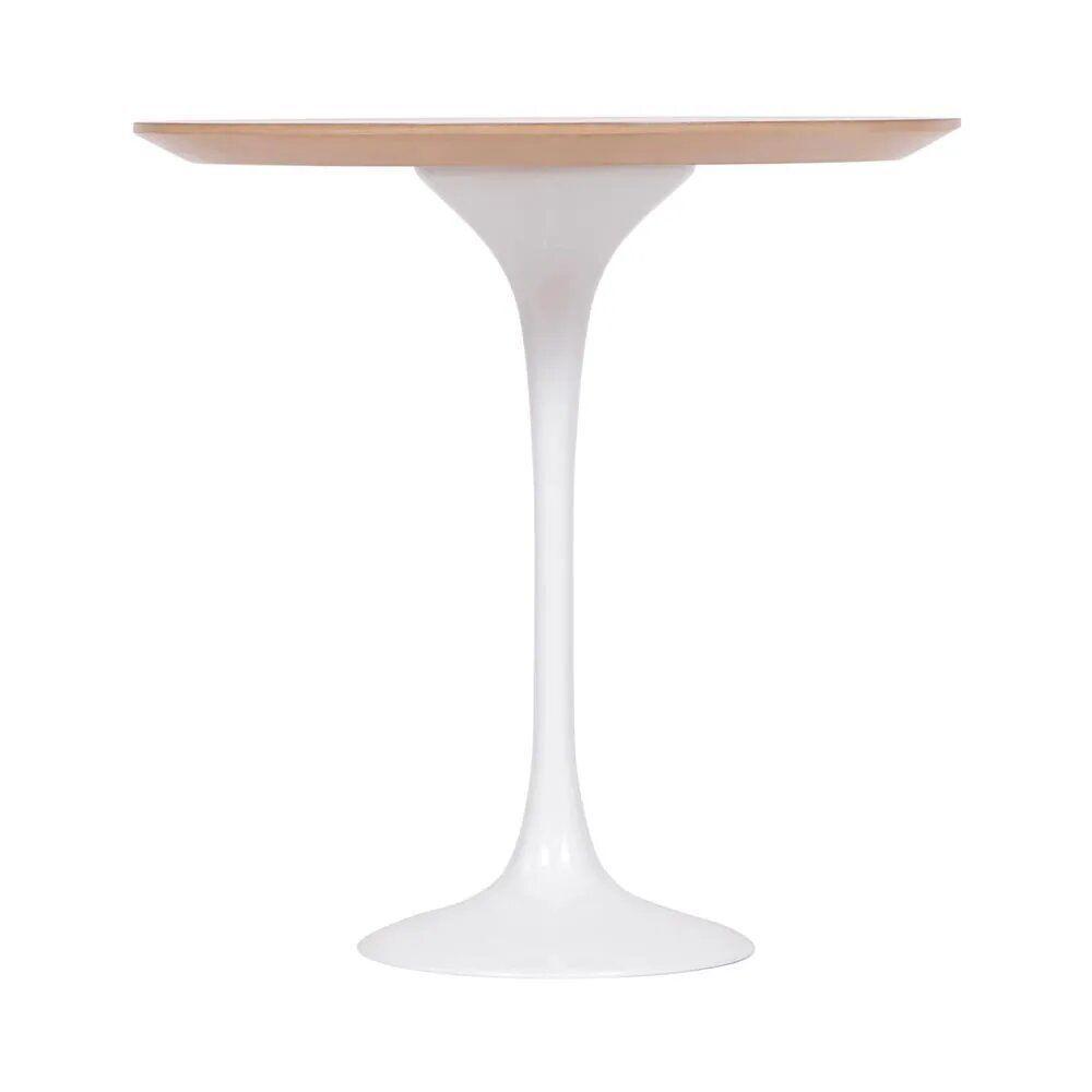 Mesa Saarinen Lateral Freijó 42cm - Base Branca - 3