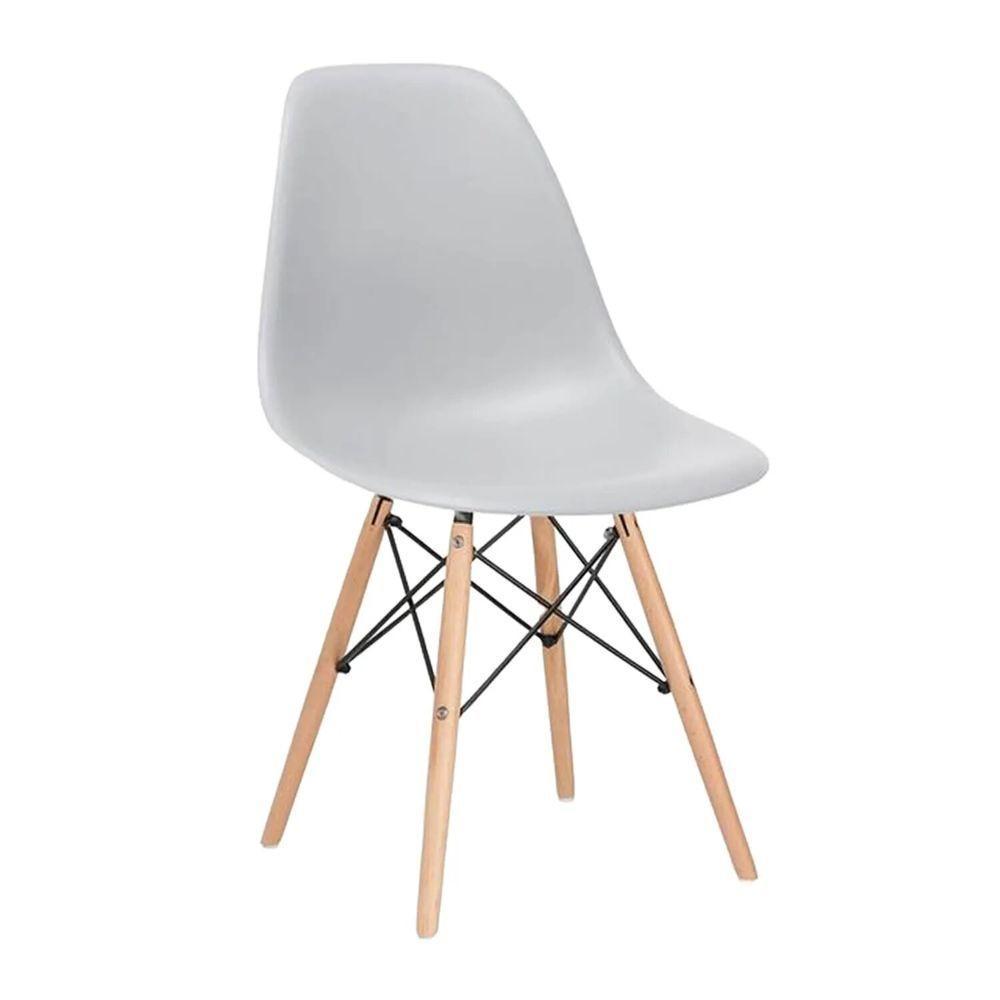 Conjunto Mesa Eames Eiffel Dsw Redonda Pau Ferro 90cm + 4 Cadeiras Eames Dsw - Cinza - 2