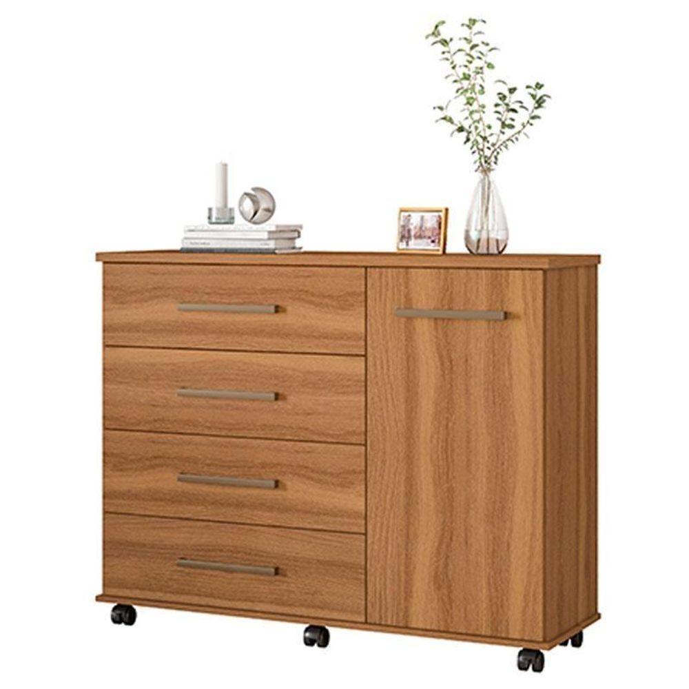 Cômoda Flora E Guarda Roupa Casal Cádis Amêndola Off White - Demóbile - 5