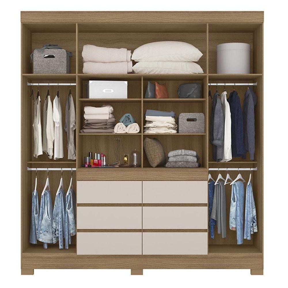 Cômoda London E Guarda Roupa Casal Cádis Amêndola Off White - Demóbile - 2