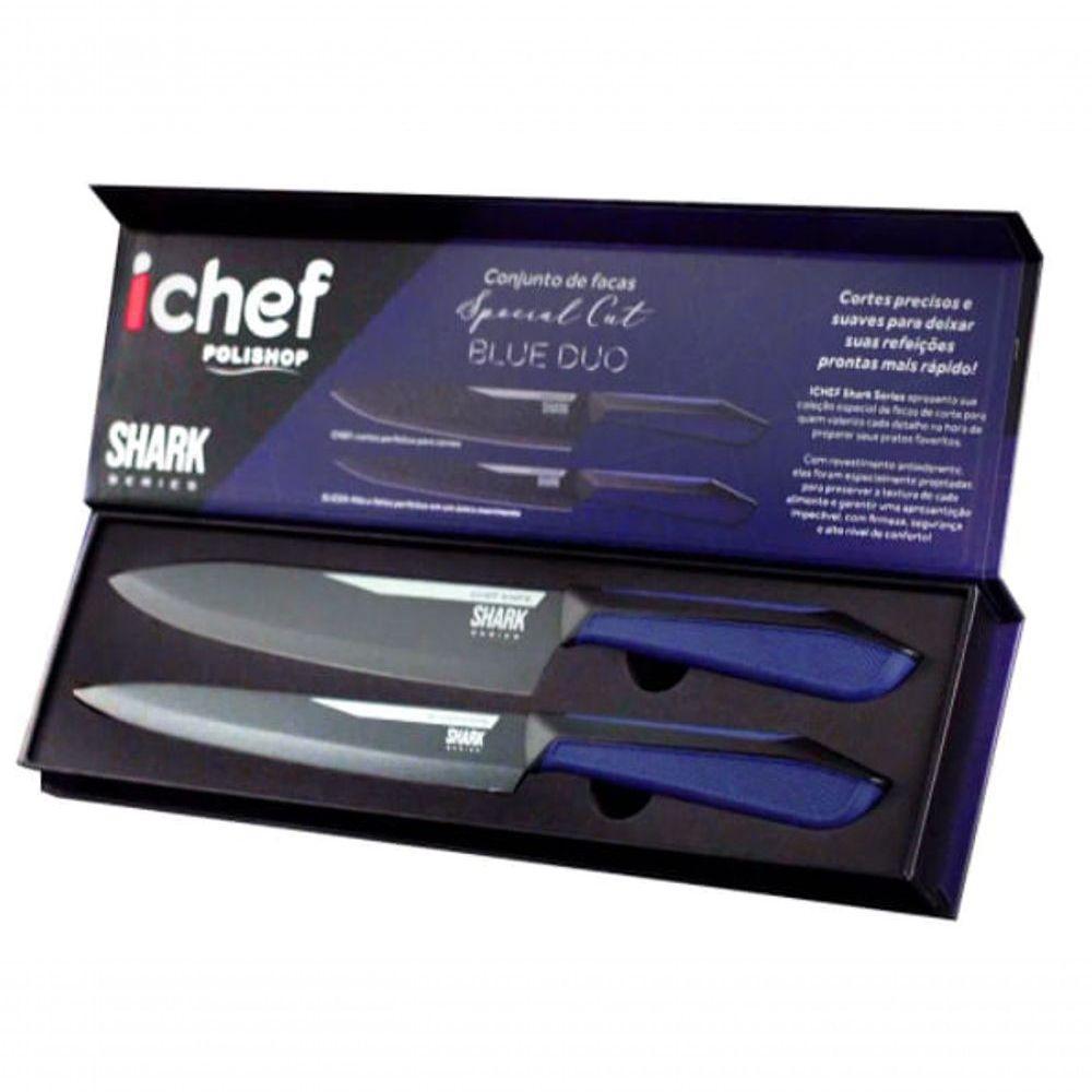 Conjunto De 2 Facas Polishop Ichef Special Cut Azul | Ichef - 3