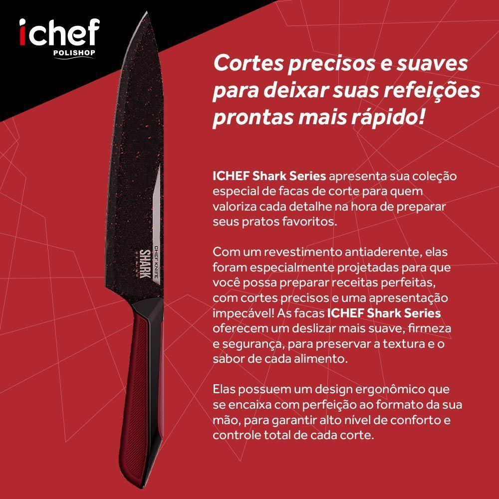 Conjunto De Facas Ichef Polishop - Professional Cut - Shark Series - Red | Ichef - 2