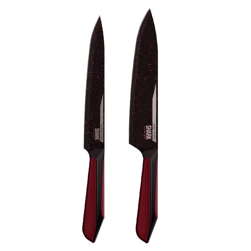 Conjunto De Facas Ichef Polishop - Professional Cut - Shark Series - Red | Ichef - 7