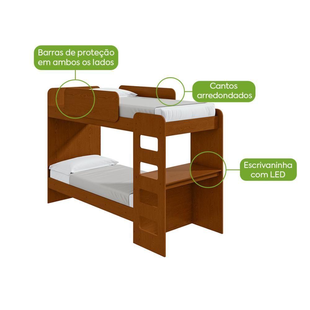 Beliche Solteiro Olga Cantos Arredondados Com Led Frassino - Lopas - 5