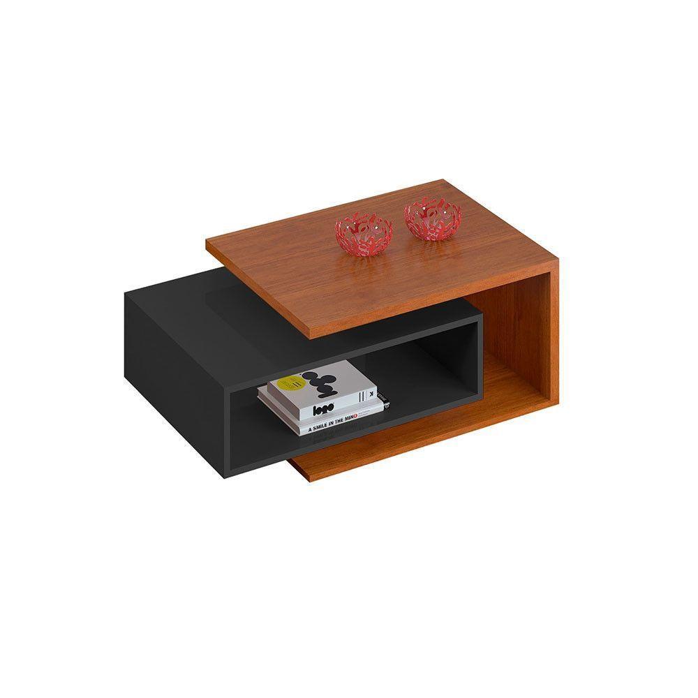Mesa De Centro Diva Candian Jcm Movelaria Cinamomo Com Grafite - 5
