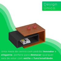 Mesa De Centro Diva Candian Jcm Movelaria Cinamomo Com Grafite - 3