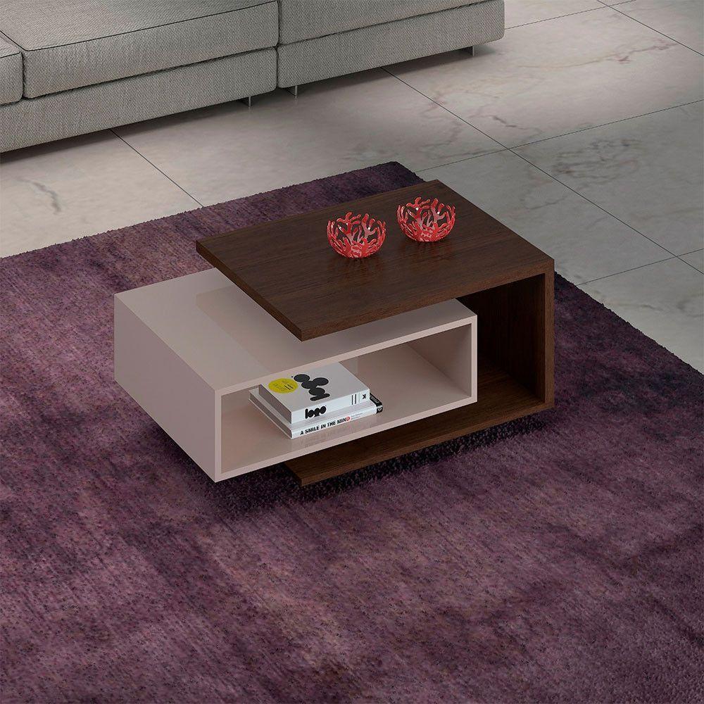 Mesa De Centro Diva Candian Jcm Movelaria Café Com Off White - 1