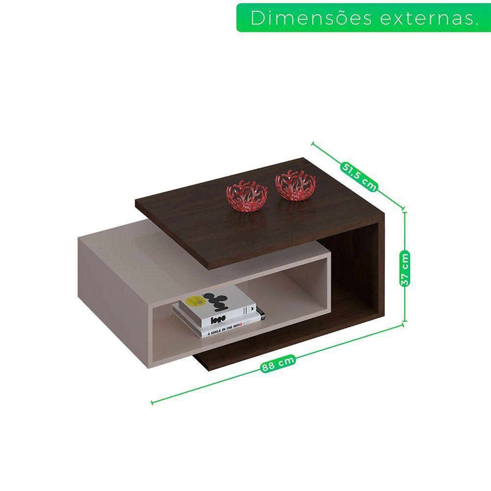 Mesa De Centro Diva Candian Jcm Movelaria Café Com Off White - 4
