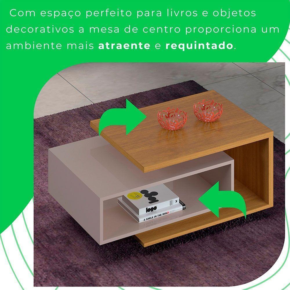 Mesa De Centro Diva Candian Jcm Movelaria Nature Com Off White - 4