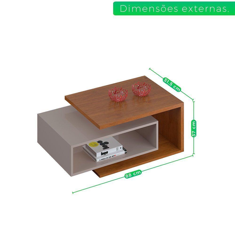 Mesa De Centro Diva Candian Jcm Movelaria Cinamomo Com Off White - 2