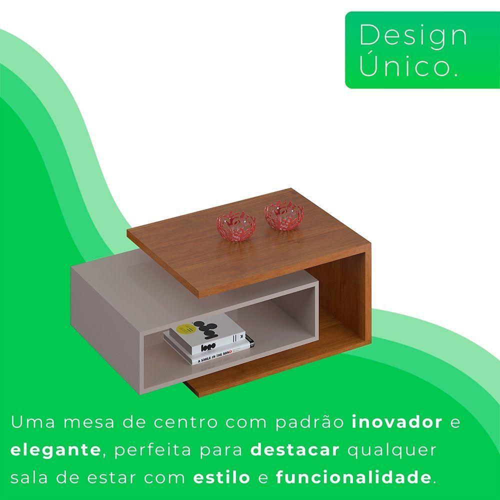 Mesa De Centro Diva Candian Jcm Movelaria Cinamomo Com Off White - 8