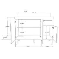 Balcão Flat De Cozinha Para Pia 3 Portas 1 Gaveta Rorato - 3