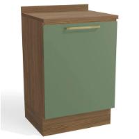 Balcão Para Cozinha 60cm 1 Porta Botanic Kappesberg Nogueira Fosco-verde Oliva - 1