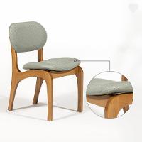 Kit 4 Cadeiras De Jantar Estofada Rafine Madeira Castanho Linho Verde - 2