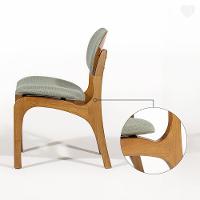 Kit 4 Cadeiras De Jantar Estofada Rafine Madeira Castanho Linho Verde - 7