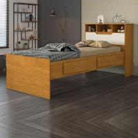 Cama De Solteiro 088 Com Baú E Gavetas Ravena Conquista Cinamomo Com Off White - 3