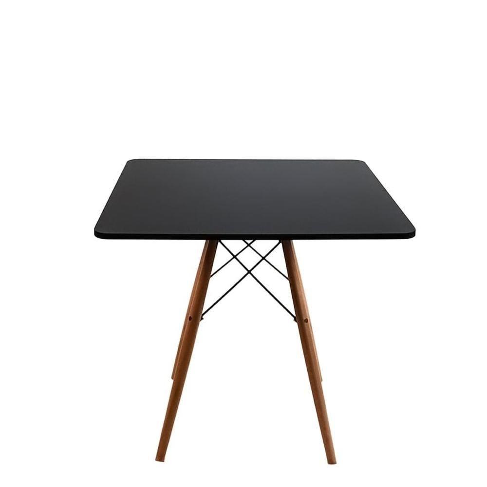 Mesa Jantar Quadrada Eiffel 90x90 Cm Preto Mdf Charles Eames - 1