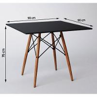 Mesa De Jantar Eiffel Quadrada 90 Cm Tampo De Madeira Preta - 3
