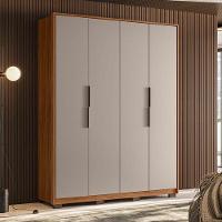 Guarda Roupa Casal Attore 4 Portas Nogueira Nude Prime Tx Com Pés Demóbile - Demartêz - 2