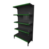 Gôndola Prateleira Preta 5 Níveis 40x30 New Plus 1,70 Parede Inicial Pe Verde - Sa Gôndolas - 1
