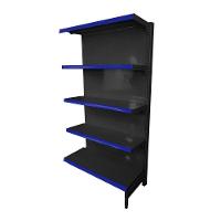Gôndola Prateleira Preta 5 Níveis 40x30 New Plus 1,70 Parede Continuação Pe Azul - Sa Gôndolas - 1