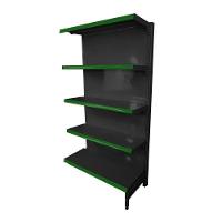 Gôndola Prateleira Preta 5 Níveis 40x30 New Plus 1,70 Parede Continuação Pe Verde - Sa Gôndolas - 1