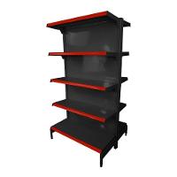 Gôndola Prateleira Preta 5 Níveis 40x30 New Plus 1,70 Central Inicial Pe Vermelho - Sa Gôndolas - 1