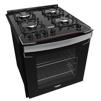 Fogão de Embutir 4 Bocas a Gás Dako Diplomata Mesa de Vidro Automático Preto Bivolt